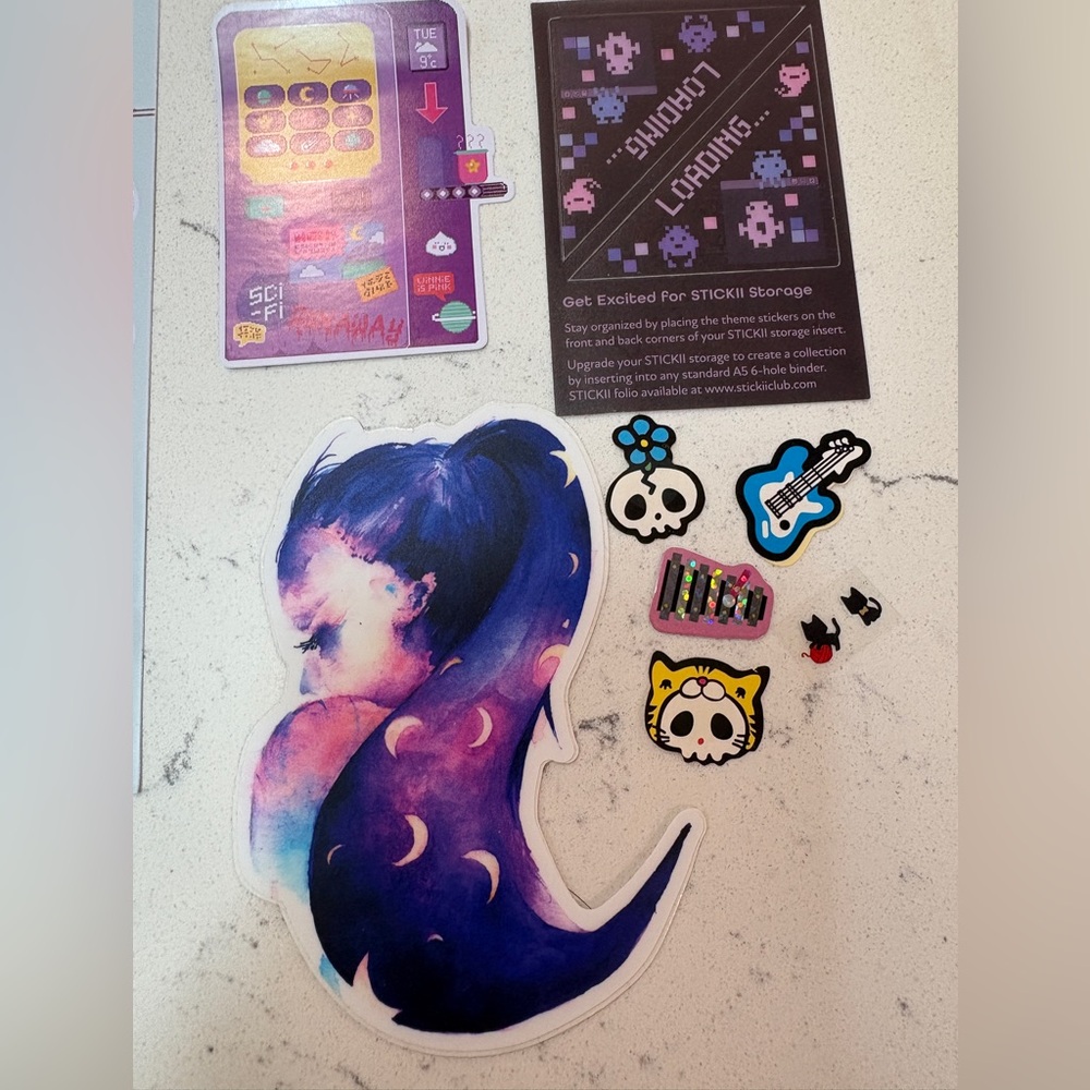 Pipsticks assorted stickers sheets -whimsigoth kawaii black and purple NEW - Picture 8 of 11